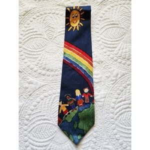 Save The Children 'Children Holding Hands' Men's Necktie‎ 100% Silk Made In USA